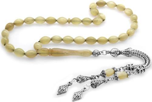 Kararmaz Metal Püsküllü Arpa Kesim Koç Boynuzu Tesbih