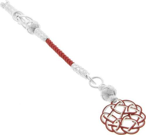 Kırmızı-Beyaz Renk 1000 Ayar Gümüş Kazaz Püskül