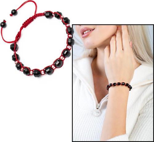 Makrome Örgülü Faset Kesim Oniks Doğaltaş Kadın Bileklik