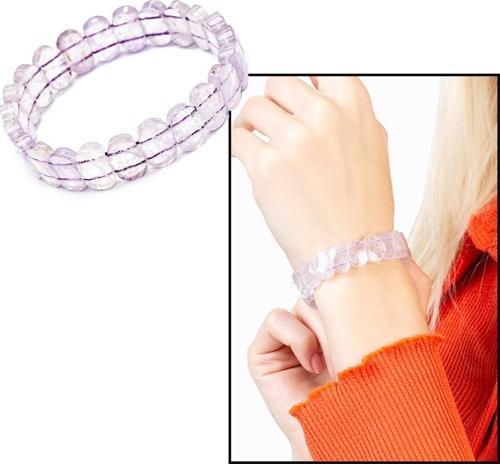 Şeffaf Ametist Doğaltaş Rolex Kadın Bileklik