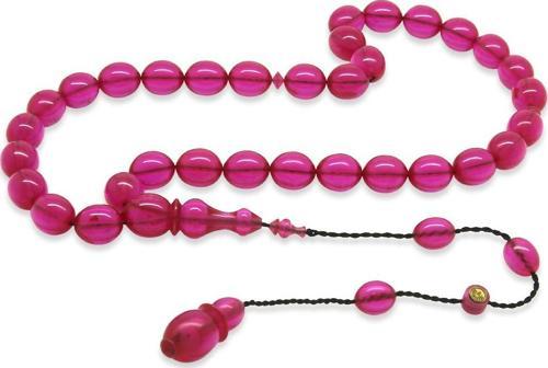 Sistemli Her Bir Tanesi Usta işçilikli Özel Kesim Fuşya Rengi Katalin Tesbih