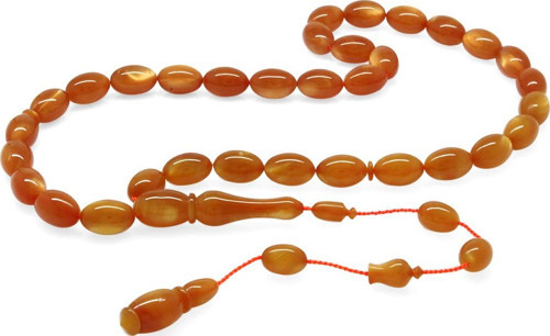 Sistemli Arpa Kesim Sedefli Turuncu Colorful Katalin Tesbih