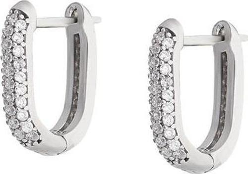 Starlight Diamond Mikro Zirkon Taşlı U Tasarım 925 Ayar Gümüş Küpe