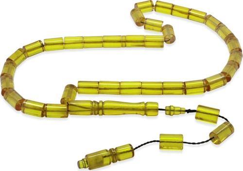 Sistemli Kesme Kesim Soft Sarı Ateş Kehribar Tesbih