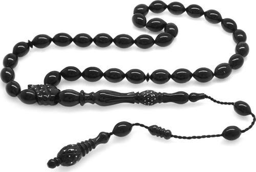 Sistemli Lale Tasarım İmameli Her Tanesi Kumpas İşçilikli Arpa Kesim Erzurum Oltu Taşı Tesbih