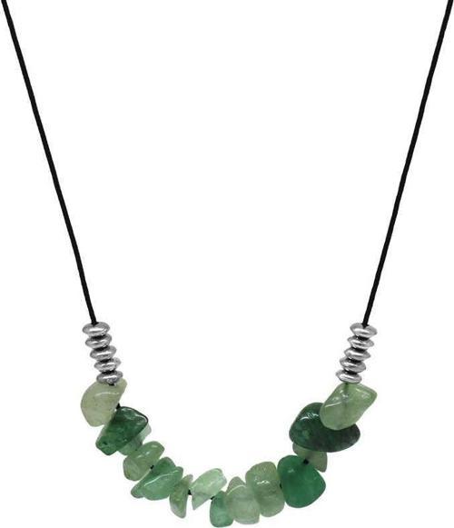 Zarif İp Zincirli Doğal Form Aventurin Doğaltaş Kadın Kolye