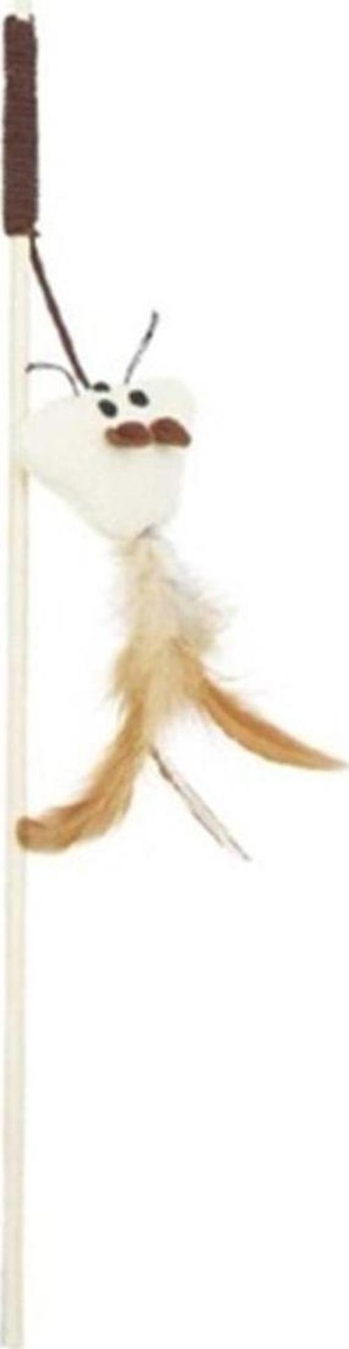 Çevre Dostu Tüylü Kedi Oltası, Beyaz 40Cm