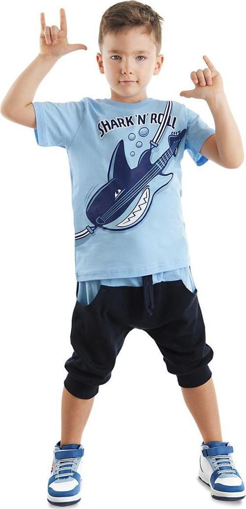 Shark'n Roll Erkek Çocuk Yazlık T-shirt Kapri Şort Takım