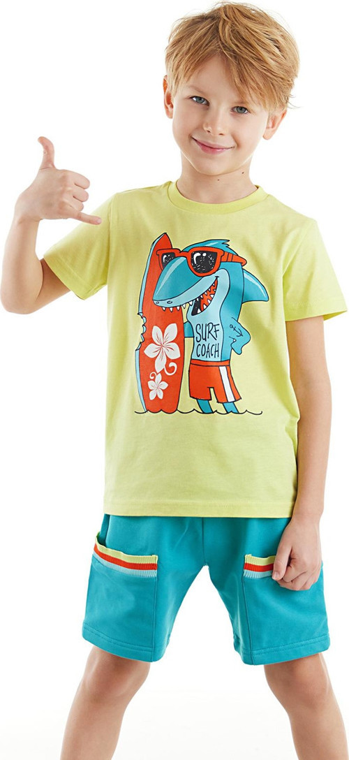 Surfer Shark Erkek Çocuk T-shirt Şort Takım