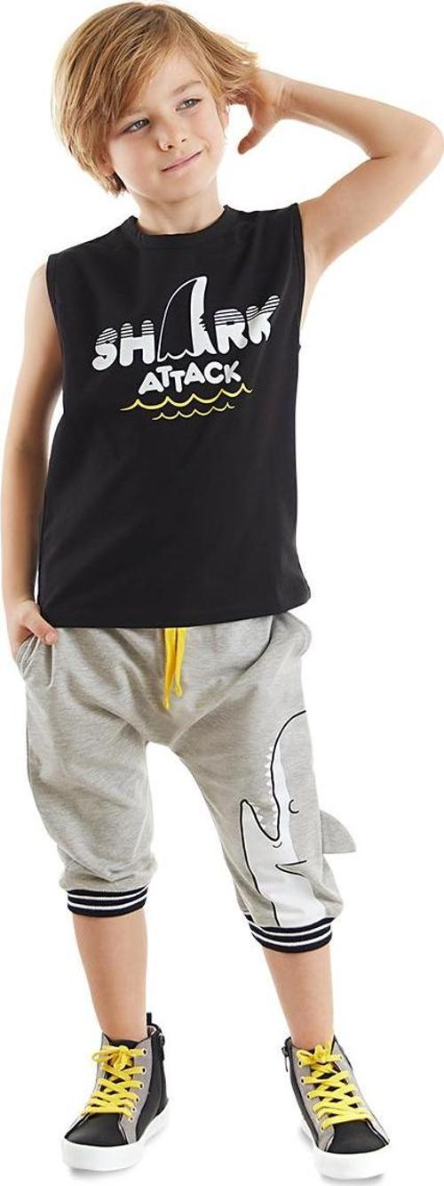 Shark Attack Erkek Çocuk T-shirt Kapri Şort Takım
