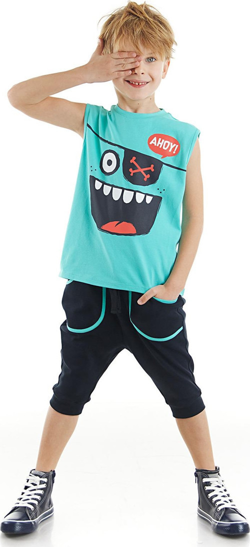 Ahoy Erkek Çocuk T-shirt Kapri Şort Takım