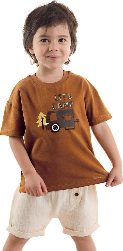 Kamp Arabalı Erkek Bebek Çocuk Yazlık Müslin Şort T-shirt Takım