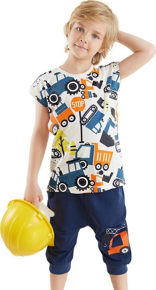 Arabalar Erkek Çocuk Yazlık T-shirt Kapri Şort Takım