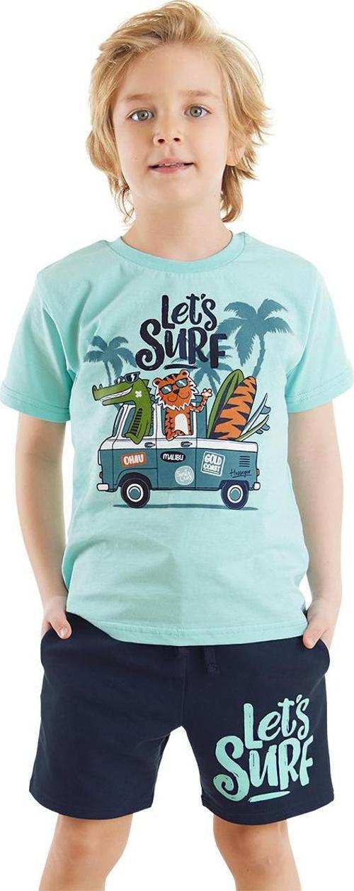 Let's Surf Erkek Çocuk Yazlık T-shirt Cepli Şort Takım