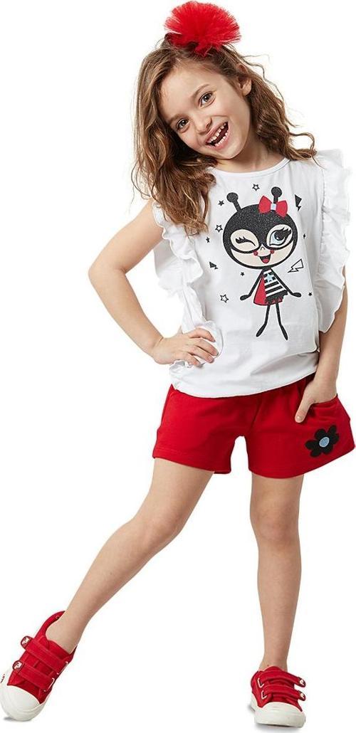 Bug Love Fırfırlı Kız Çocuk Yazlık T-shirt Şort Takım