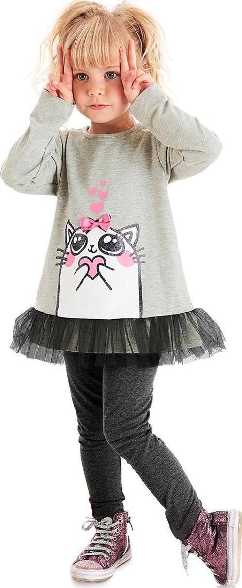 Cute Cat Kız Çocuk Tüllü Tunik Tayt Takım