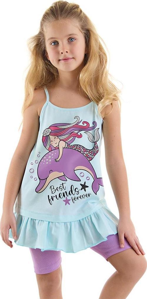 Best Friends Kız Çocuk Askılı  Yazlık Tunik T-shirt Tayt Takım