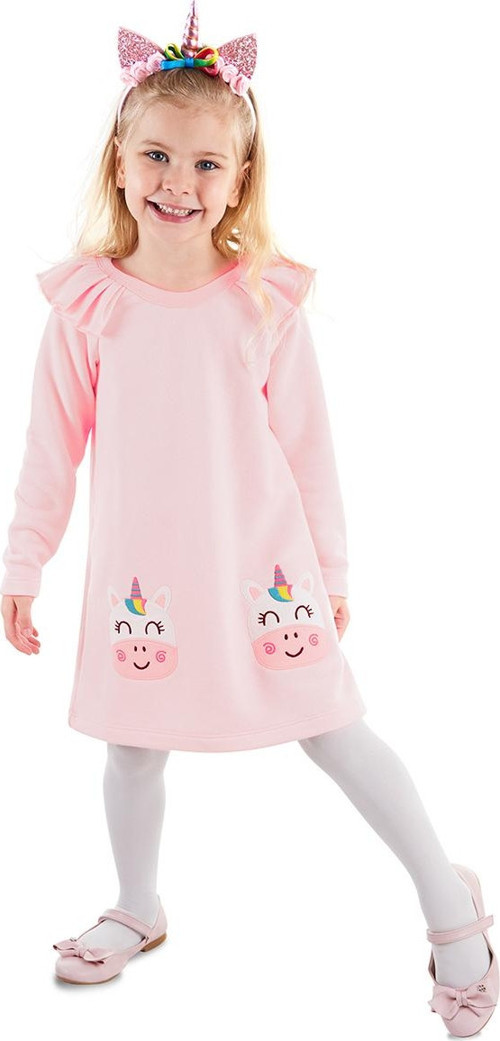 Cowcorn Pembe Kız Çocuk Elbise