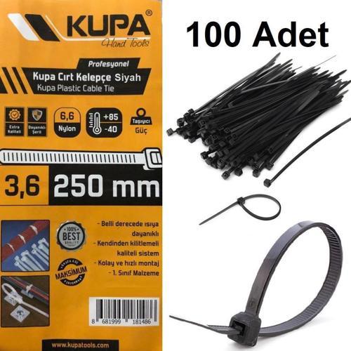 Plastik Cırt Kelepçe Siyah 3.6 x 250 mm. - 100 Adet