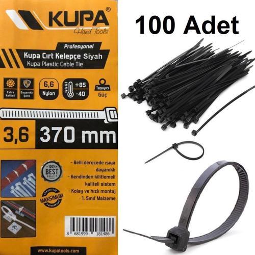 Plastik Cırt Kelepçe Siyah 3.6 x 370 mm. - 100 Adet