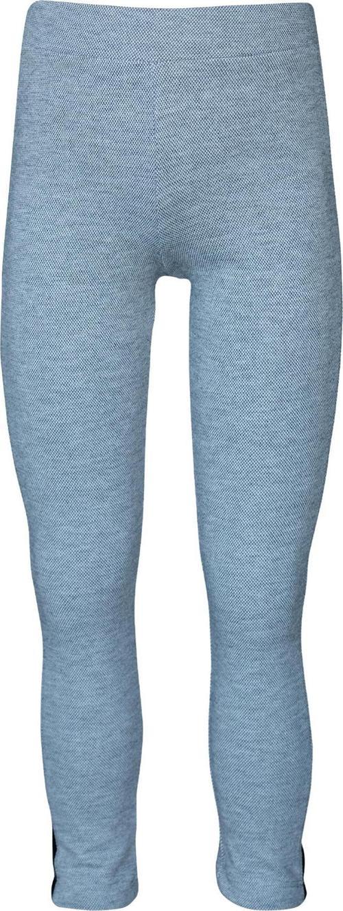 Açık Gri Yanı Deri Panelli Pike Kumaş Kız Çocuk Tayt