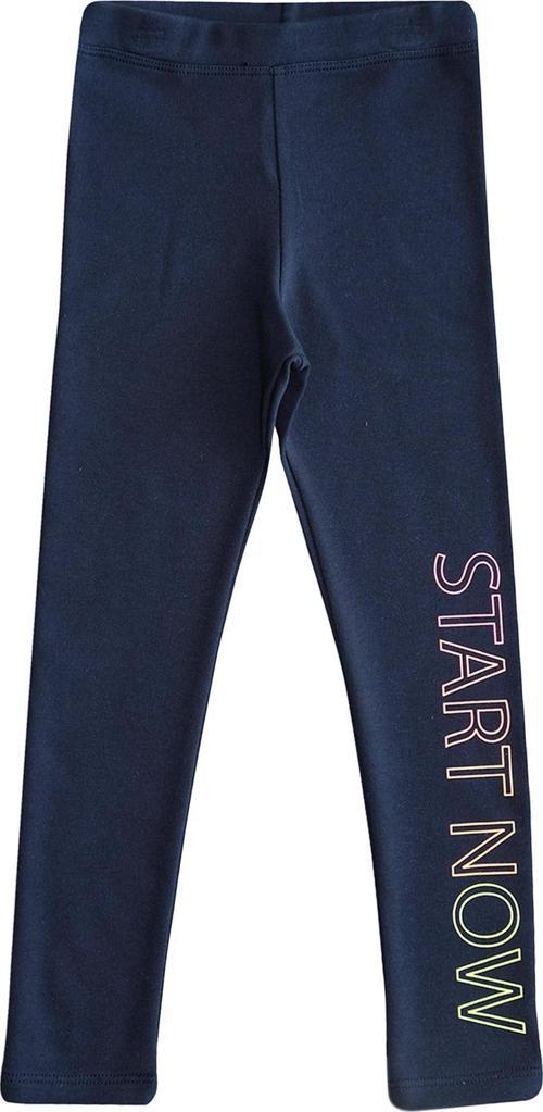 Açık Lacivert Start Now Baskılı Kız Çocuk Kışlık Şardonlu Kız Çocuk Tayt