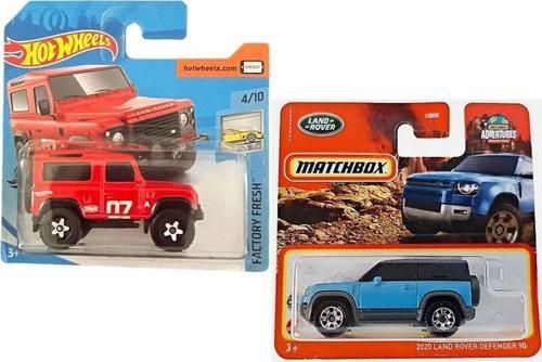 2 Araç Land Rover Defender Set - Matchbox 2020 & Hot Wheels 90 (1/64)