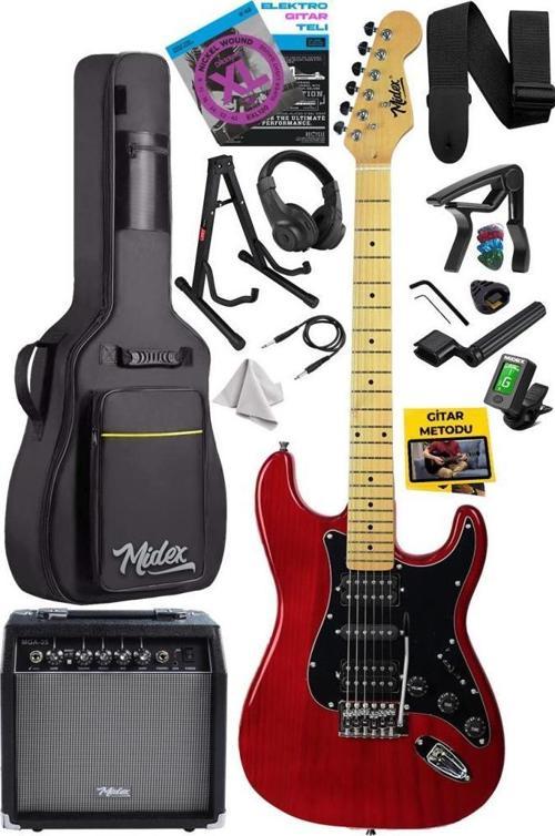 RPH-40RD-35AMP 35W BT Amfili Elektro Gitar Seti HSH Manyetik Maple Klavye