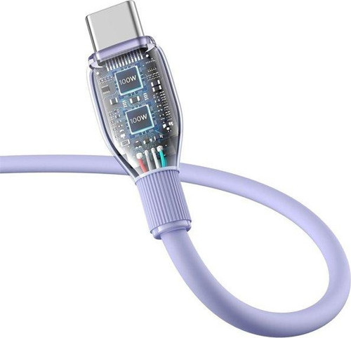 Baseus Pudding Hızlı Şarj Özellikli USB Type-C 100W Kablo 1.2m. Mor 5