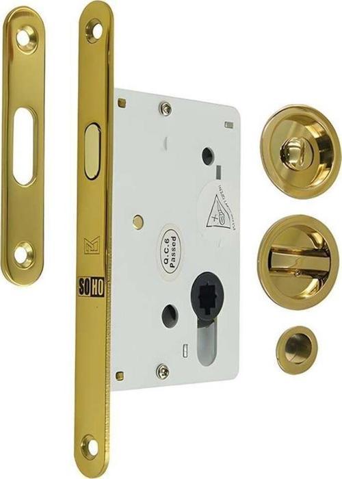 Sl-01 Serisi Kayar Kapı Kilidi Seti Sarı Banyo Tipi (Wc)