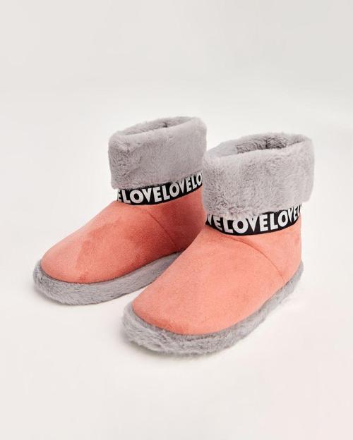 Lov - Love Yazılı Kadın Panduf