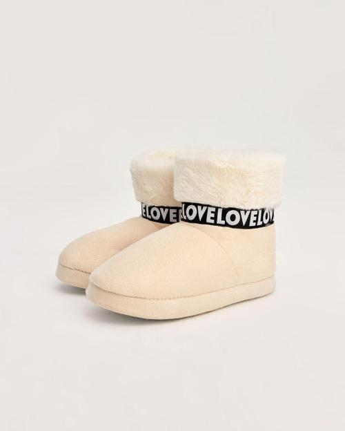 Lov - Love Yazılı Kadın Panduf