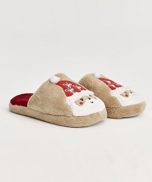 Noe- Noel Babalı Krem Kadın Ev Terliği