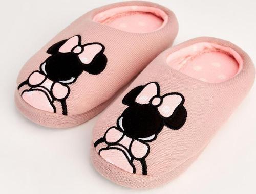 Miimi - Minnie Mouse Detaylı Pembe Kadın Ev Terliği