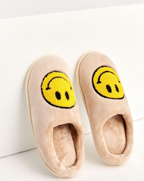 Yubi - Gülen Yüz Emojili Kadın Ev Terliği