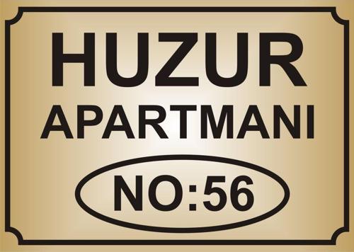 Apartman İsim Tabelası Aliminyum Aynalı Gold Metal Levha