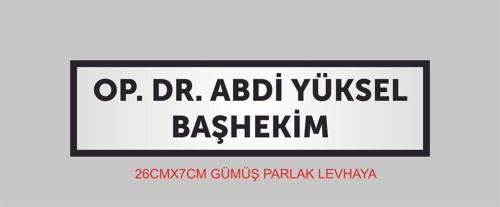 Doktor Kapı İsimliği ,Kişiye Özel Baskı Aliminyum Gümüş Parlak Metal Levha 26Cmx7Cm