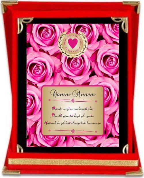 Canım Annem Gül Desen Plaket Anneler Günü Plaket , Plaket 15*20Cm Anneye Hediye
