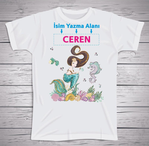 Çocuklara Özel Isim Baskılı Tshirt , Micro Polyester Terletmez Kumaş