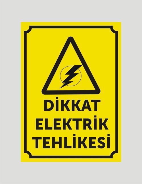 Dikkat Elektrik Tehlikesi Uyarı Ikaz Levhası Aliminyum Levha