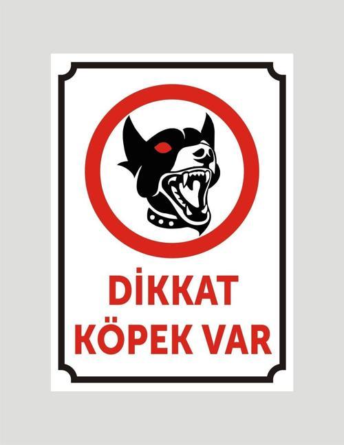 Dikkat Köpek Var Uyarı Ikaz Levhası Aliminyum Levha