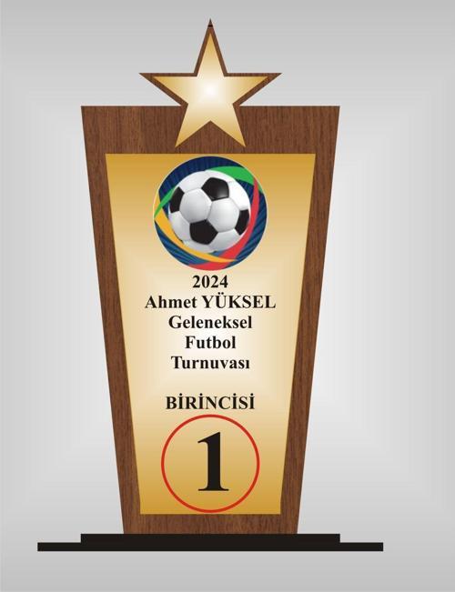 Futbol Turnuvası Plaketi , Ahşap Mdf Gold Levhaya Baskılı  ,Kişiye Özel İsim Baskısı Yapılabilir