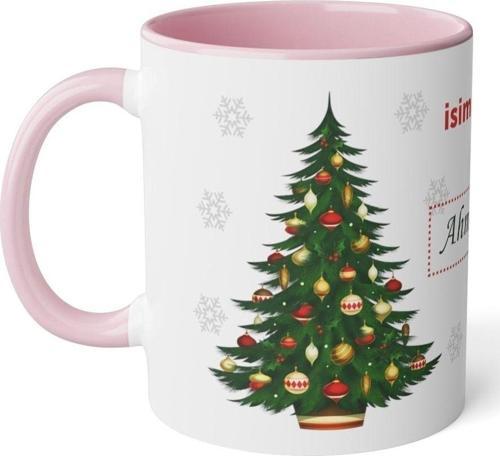 Mutlu Yıllar Kişiye Özel Isim Yazılı Seramik Bardak  Yeni Yıl Hediyesi Bardak Noel Baba Bardak