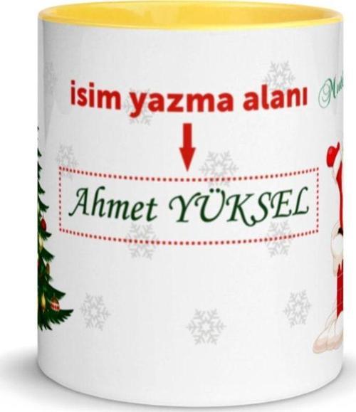 Mutlu Yıllar Kişiye Özel Isim Yazılı Seramik Bardak ,Yeni Yıl Hediyesi ,Yılbaşı Hediyesi