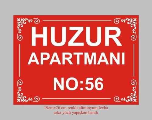 Apartman Kapısı İsimliği ,Kırmızı Renkli Aliminyum Levha
