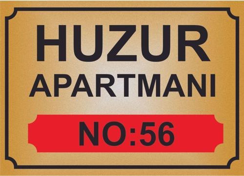 Apartman Kapısı İsimliği ,Simli Gold Renkli Aliminyum Levha