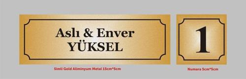 Kişiye Özel Kapı Isimliği , Gold Aliminyum Levha