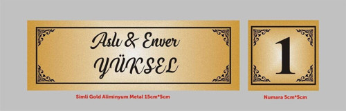 Kişiye Özel Kapı Isimliği , Gold Aliminyum Levha