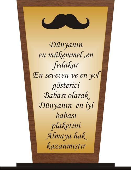 Babalar Günü Plaketi Ahşap Mdf Gold Levhaya Baskılı Kişiye Özel İsim Baskısı Yapılabilir