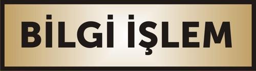 Bilgi Işlem Yazılı Kapı Levhası ,Yönlendirme Levhası ,Gold Renkli Aliminyum Levha